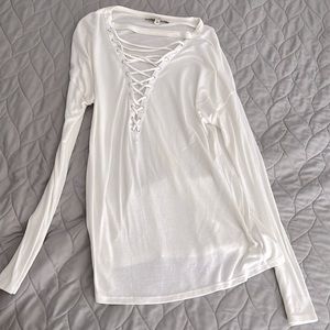 Express White Long Sleeve Top